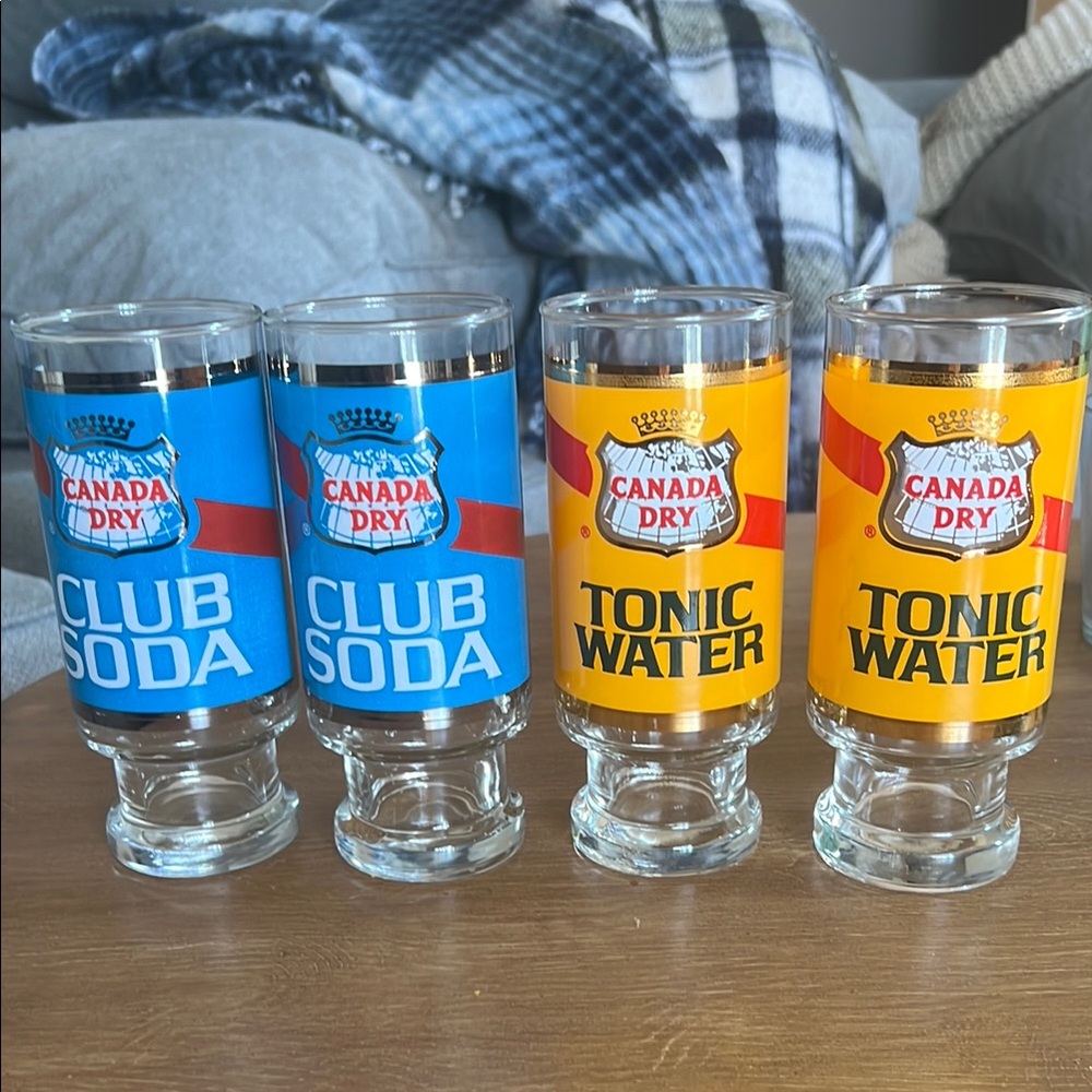 Club Soda and Tonic Water Glass Set - Blue and Orange